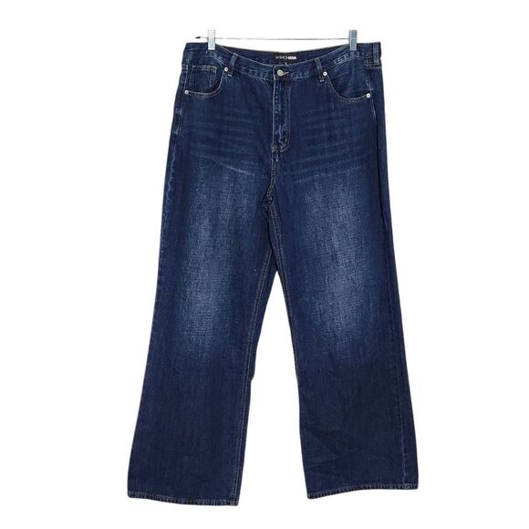 Fashion Nova Wide Leg Jeans NWT Size 18W Wide Leg Dark Wash Jeans - Picture 1 of 11